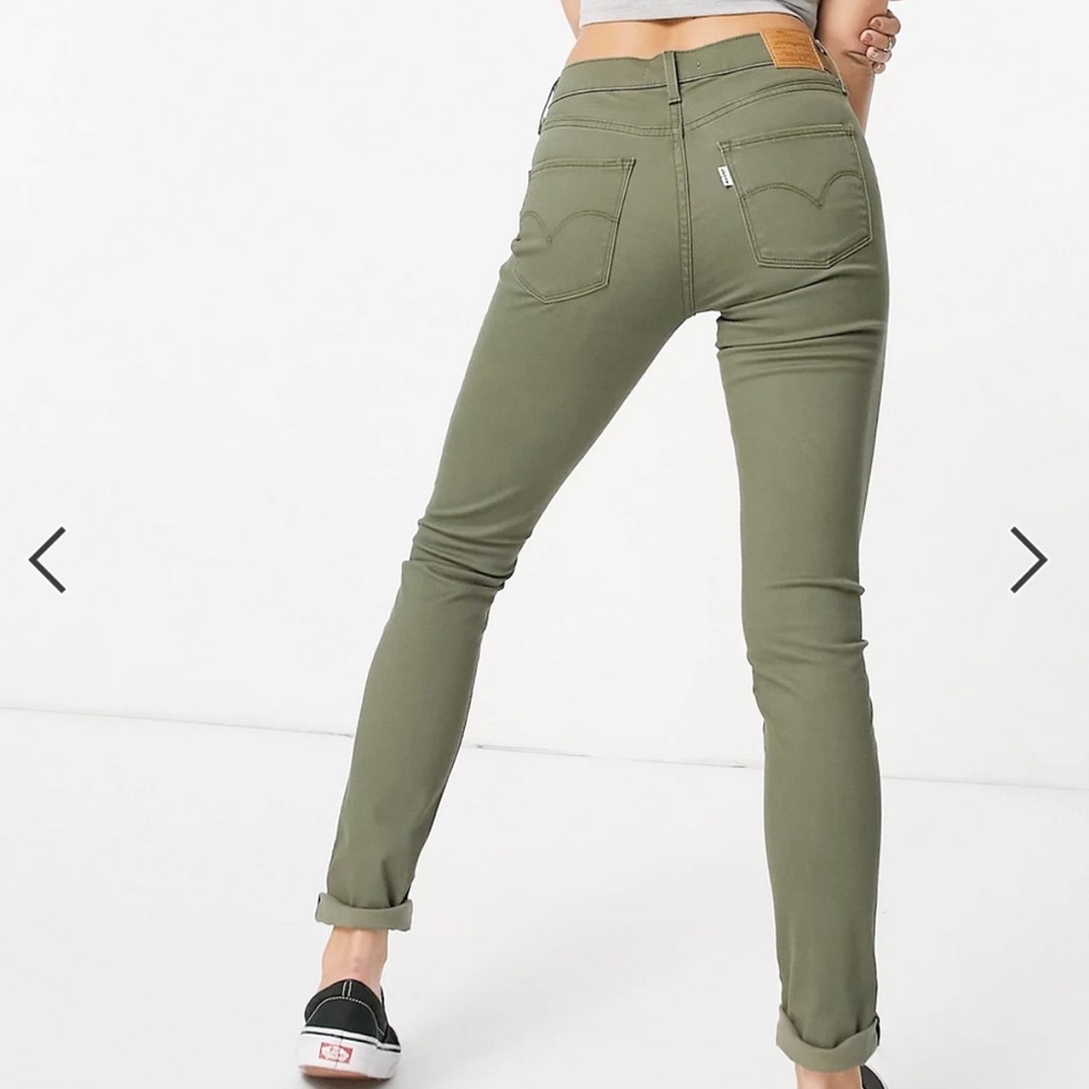 Green Denim Jeans by Levi’s | High rise skinny fit - Picture 3 of 7